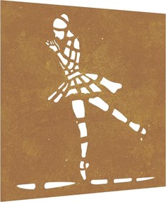 vidaXL balett-táncos mintás corten acél kerti faldísz 105 x 55 cm