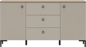 Komód, szürkésbarna Taupe/silverjack tölgy, DOMCA 2D3S