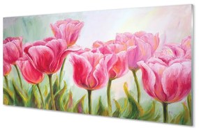 Üvegképek tulipánok kép 120x60cm