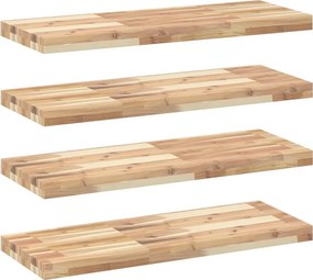 vidaXL 4 db kezeletlen tömör akácfa függőpolc 100 x 30 x 4 cm