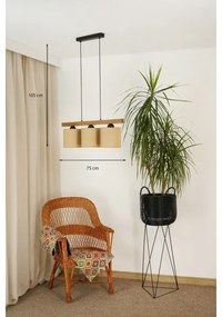 Brilagi - Csillár zsinóron FOREST 3xE27/15W/230V fenyő/barna/fekete