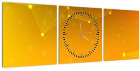 Absztrakt sárga kép (órával) (90x30 cm)