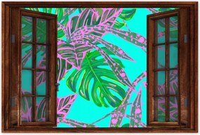 Poszter 60x40 Monstera Rózsalevelek