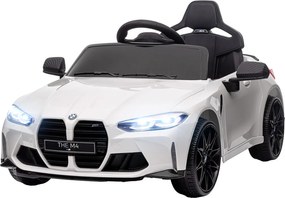 AIYAPLAY Elektromos gyerekautó BMW M4, hang és fény, 3-5 km/h, távirányítóval, fehér