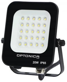 Optonica SMD LED Reflektor Fekete 20W 1800lm 6000K hideg fehér 5724