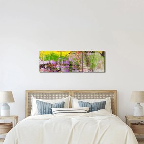 Absztrakció kép - festmény (órával) (90x30 cm)