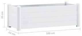 fehér kerti PP magaságyás 100 x 43 x 35 cm