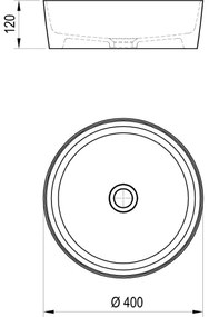 Ravak XJX01140001 - Pultba helyezhető mosdó, átmérő 40 cm, kerámia/fehér