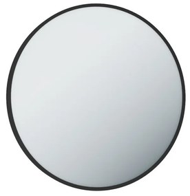 TMP IRON fürdőszobai tükör - FEKETE keret - kerek - 80 cm