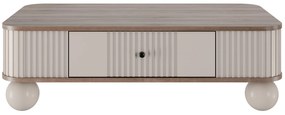 Vesper 103x60 cm-es kasmír / diófa / fekete fogantyúk fiókkal / gömb alakú lábak
