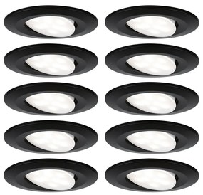 Paulmann 92462 LED Recessed Calla Swivelling fürdőszobai beépíthető lámpa, kerek, fekete, 4000K természetes fehér, 500 lm, IP65