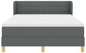 Boxspring Ágy Matrac Kivitel Sötétszürke 140x190 cm Szövet