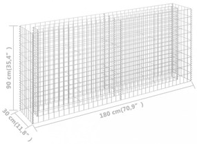horganyzott acél gabion magaságyás 180 x 30 x 90 cm