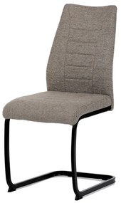 Scaun din material textil maro, cu bază de sanie. DCL-438