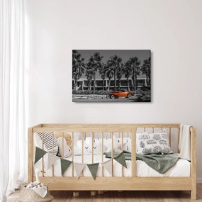Kép - retro piros autó (90x60 cm)