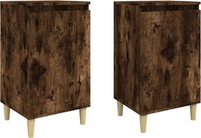 vidaXL 2 db füstös tölgy színű szerelt fa éjjeliszekrény 40x35x70 cm