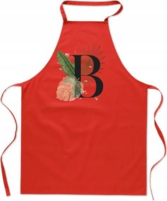 Konyhai Kötény piros B Betűvel monogram Beata Basia Bart FA_381_