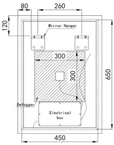 Álló fürdőszobai LED tükör 50x70cm | Páramentesítő funkció - Óra - Fényerő és színhőmérséklet szabályozás | Welland Luxury-Line G770