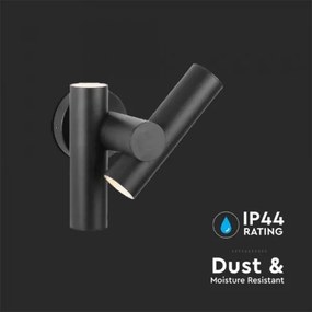 LED kültéri fali spotlámpa 2xLED/3W/230V 4000K IP44 fekete