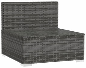 szürke polyrattan kerti középső kanapé párnákkal