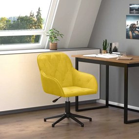 vidaXL sárga bársony forgó irodaszék