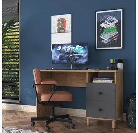 PC asztal Sikine 3 (dió + antracit) . 1094989