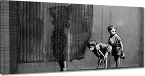Vászonkép 60x30 Banksy Kukkolás a zuhany alatt