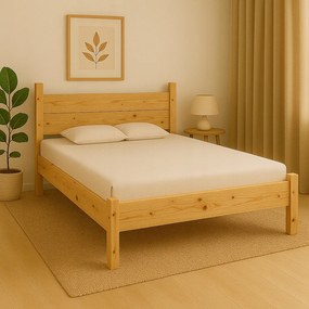 Fa ágy 140x200 Leaf +magasított ágyrács Erős Klasszikus Egyszerű Eco