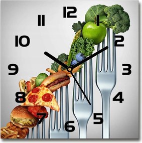 Négyzet alakú üveg falióra Haladás az étrendben 30x30 cm