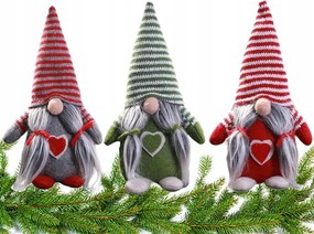3x Mikulás Karácsonyfa Dekoráció Törpe Manó