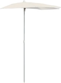 vidaXL homokszínű félköríves napernyő rúddal 180 x 90 cm
