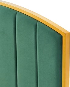 Ágy ráccsal, 180x200, zöld Velvet szövet/gold arany króm, GEORGIA