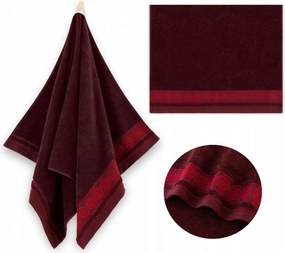 Fürdőlepedő Zwoltex 70x140 cm Rondo 2 100% egyiptomi pamut bordó