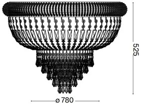 Ideal Lux - Kristály mennyezeti lámpa DUBAI 24xE14/28W/230V átm. 78 cm króm