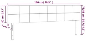 fekete szövet LED-es fejtámla 180x5x78/88 cm