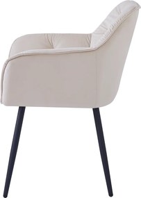 Dizájnos fotel, bézs Velvet szövet, FEDRIS NEW