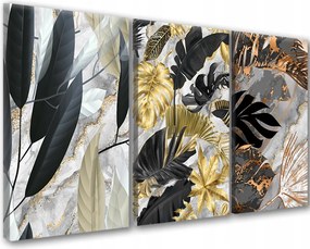 Nagy Vászonképek Fali dekoráció triptichon Arany Fekete Glamour 90x180