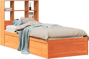 vidaXL viaszbarna tömör fenyőfa ágy matrac nélkül 100 x 200 cm