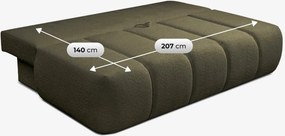 SARIA ágyazható kanapé olívazöld bouclé kárpittal