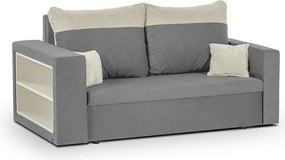 PAVEL Kétszemélyes kinyitható kanapé Világosszürke/krém