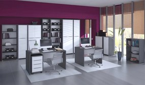 Íróasztal, grafit/fehér, RIOMA NEW TYP 11