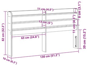 viaszbarna tömör fenyőfa fejtámla polcokkal 120 cm