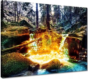 Vászonkép 50x40 Hegyi vízesés Tájkép