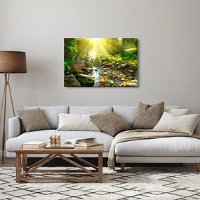 Egy folyó zöld erdőben képe (90x60 cm)