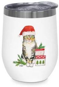 Rozsdamentes acél hőtartó pohár 0,35l, Christmas Kitty