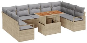 Kerti Kanapé Szett 10 pcs Barna és szürke 100 x 55 x 73 cm
