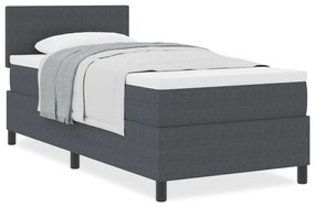 Box Spring Ágy Matracokkal Sötétszürke 90x200 cm Kordbársony