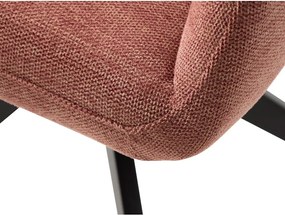 Rózsaszín kárpitozott karfás étkezőfotel Roxana – Unique Furniture