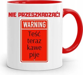 Piros Bögre Az Apósnak Ne Zavarj Ajándék fényképes nyomtatással