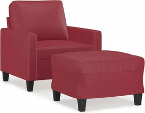vidaXL bordó műbőr kanapéfotel lábtartóval 60 cm